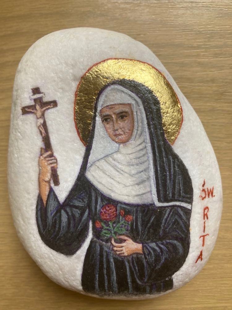 Ikona na kamieniu - św. Rita